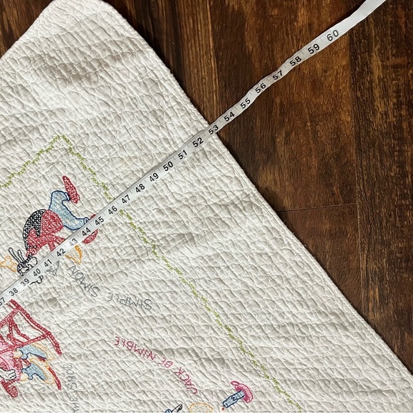 Handmade Cross Stitch Nursery Rhyme Baby Throw Blanket Mickey Mouse 53x33 - Picture 5 of 5